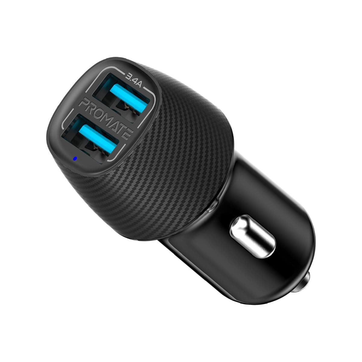 شاحن سيارة بروميت فولتريب-ديو مزدوج USB بقوة 3.4 أمبير (أسود)