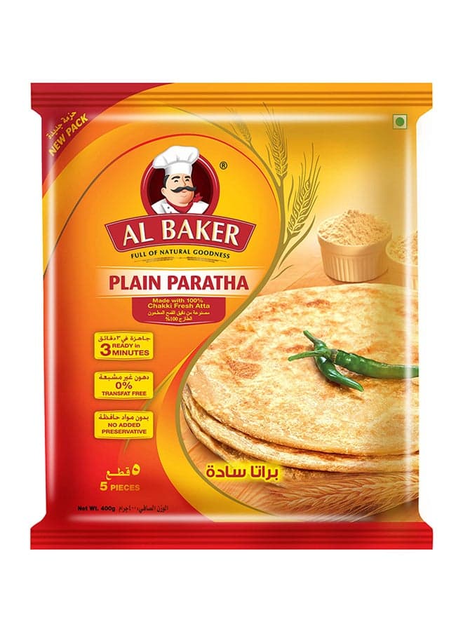 Al Baker Whole Wheat Paratha, 400g (5 Pieces)
