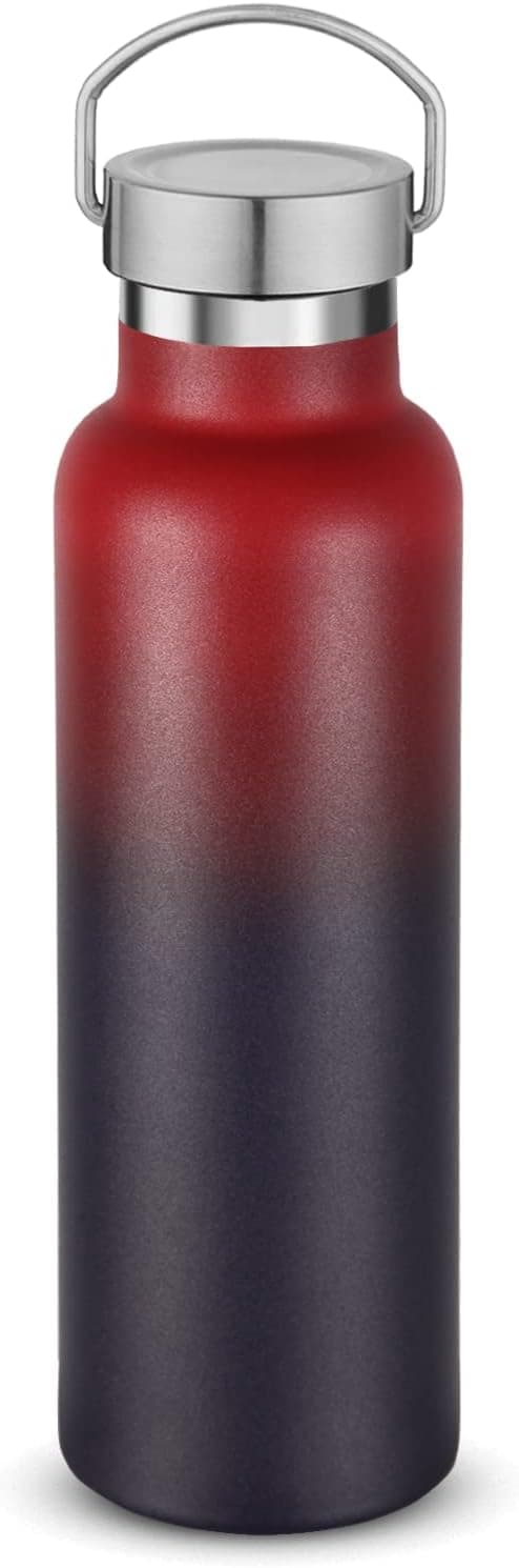 Volhoply Stainless Steel Vacuum Insulated Water Bottle 600ML, Double Wall Leak-Proof (Dark Rainbow)