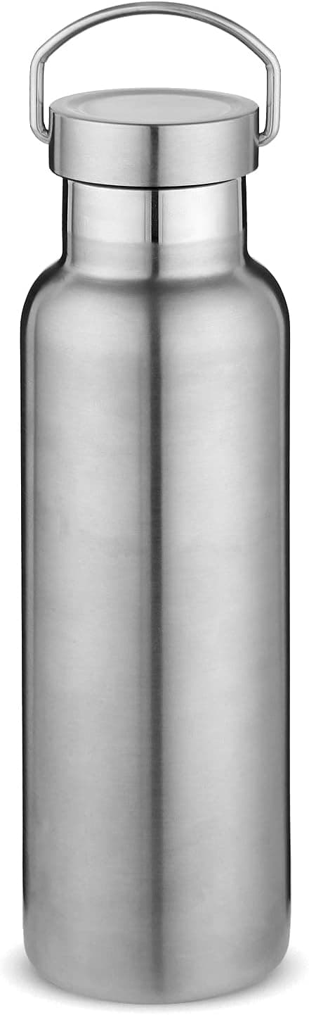 Volhoply Stainless Steel Vacuum Insulated Water Bottle 600ML, Double Wall Leak-Proof (Silver)