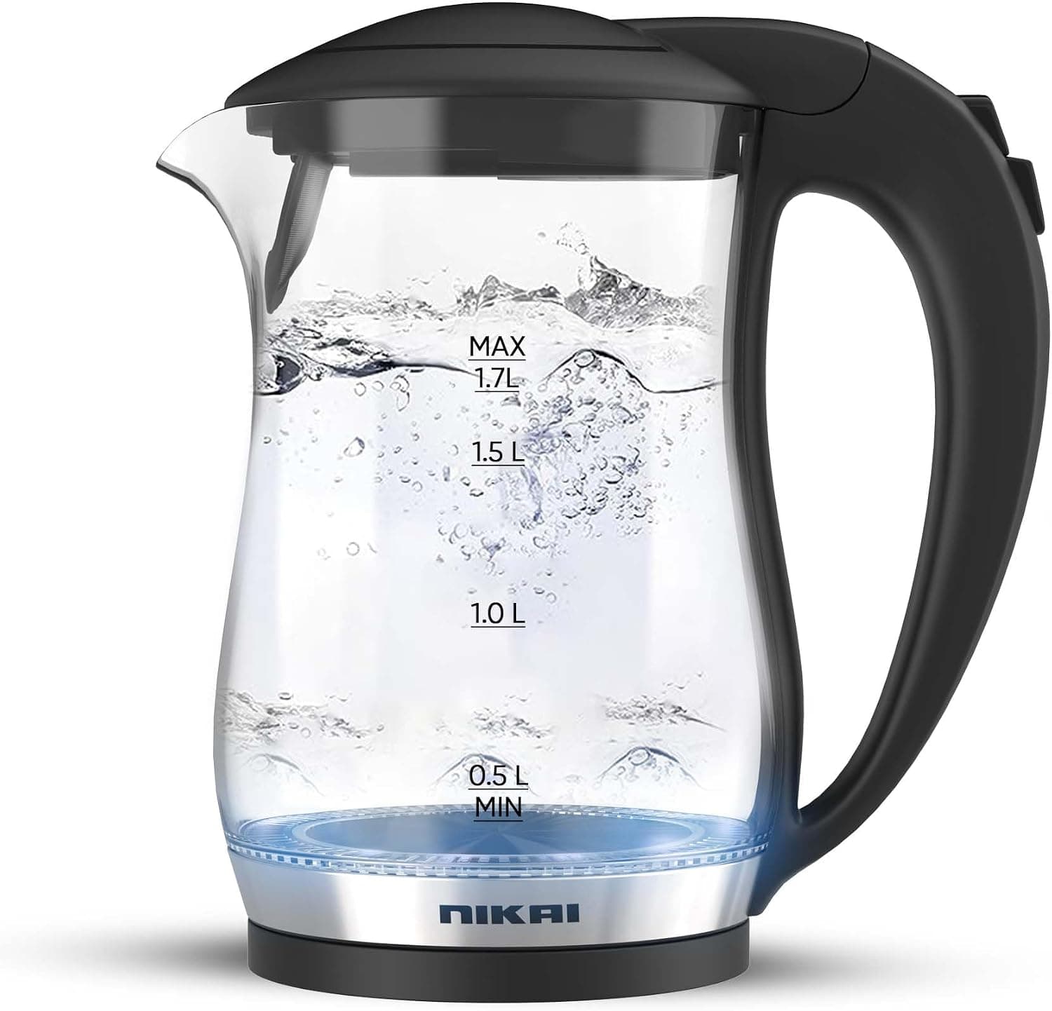 Nikai 1.7L Electric Glass Kettle 2200W NK323G