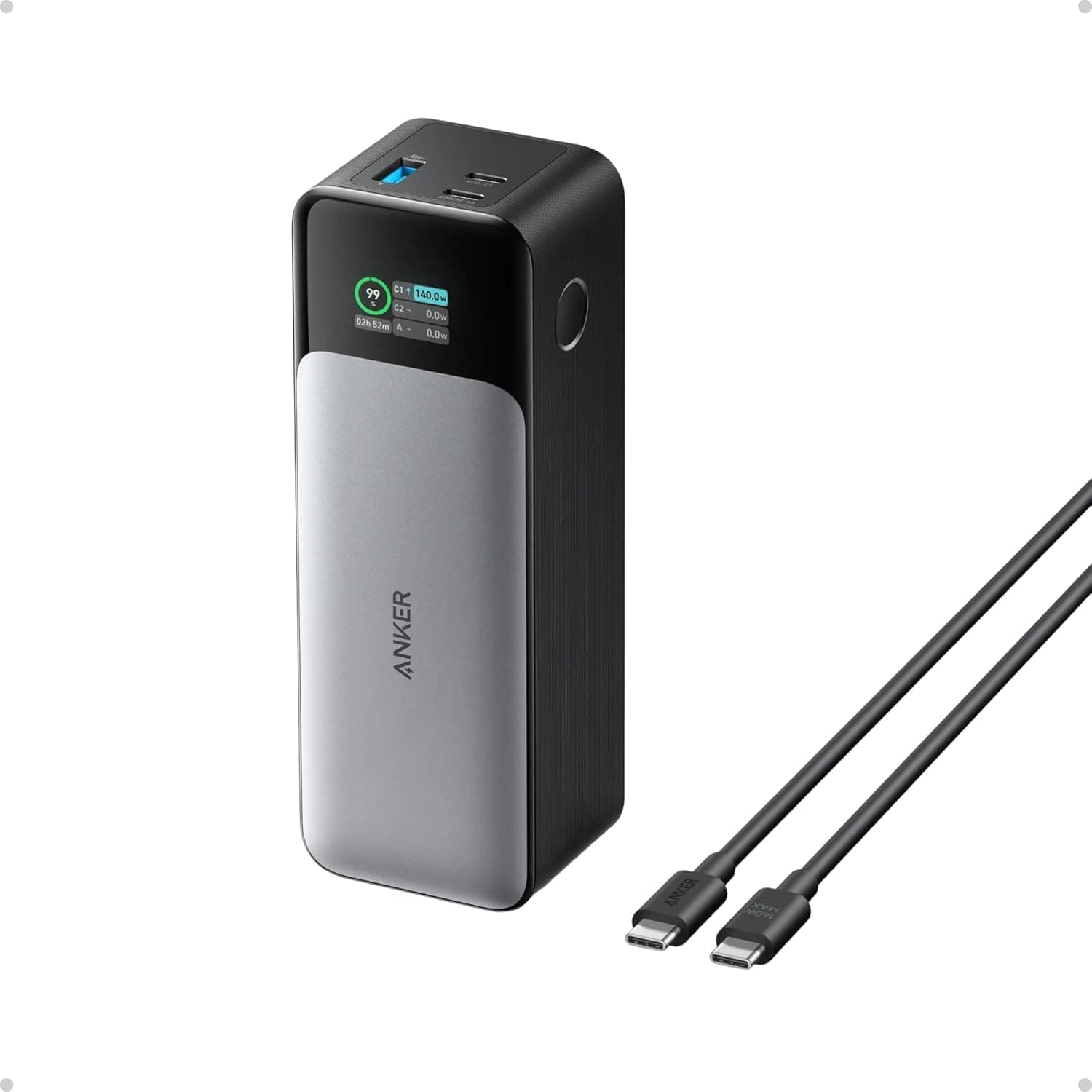 Anker 737 Power Bank (PowerCore 24K), 24000mAh 3-Port Portable Charger with 140W Output & Smart Digital Display