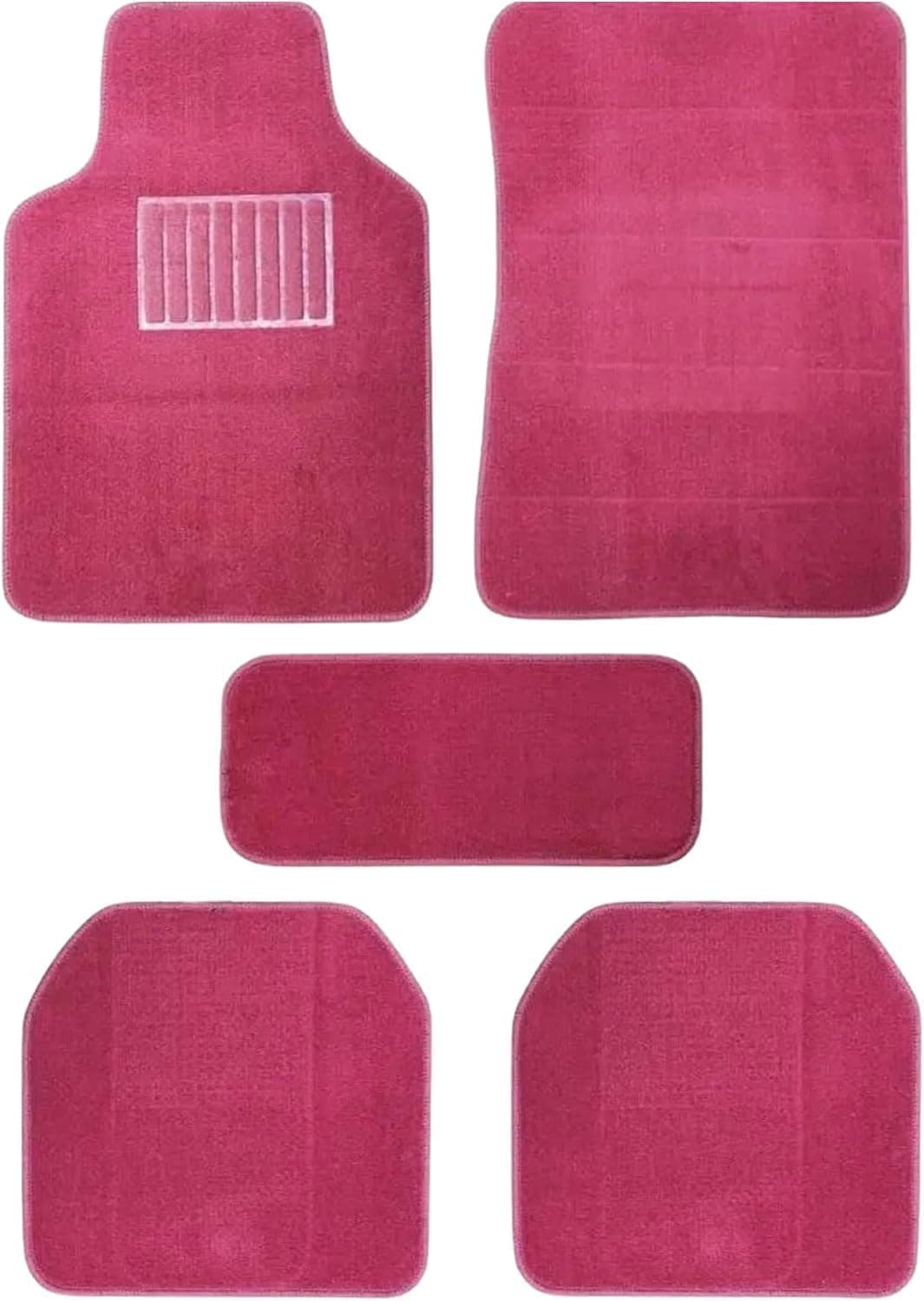Universal Car Floor Mats Set, 5-Piece Heavy Duty Waterproof Non-Slip (Maroon)
