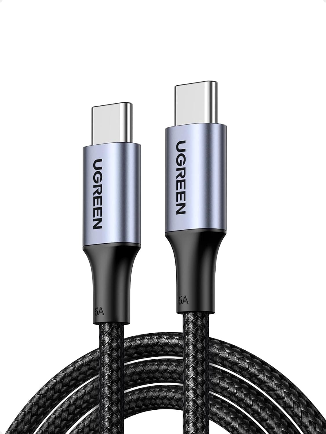 كابل يوجرين USB-C مضفّر بطول 2 متر بقدرة 100 واط للشحن السريع