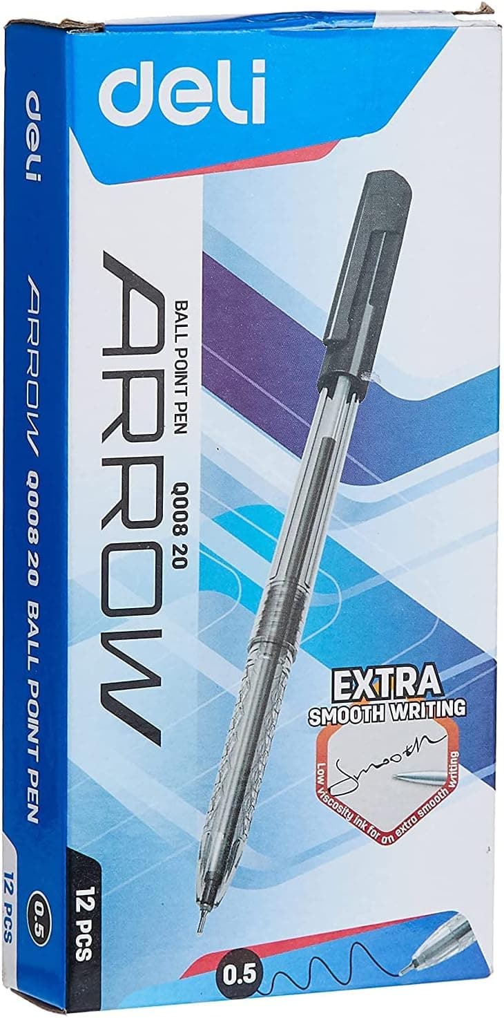 قلم حبر جاف ديلي Arrow EQ00820، 0.5مم (عبوة 12، أسود)
