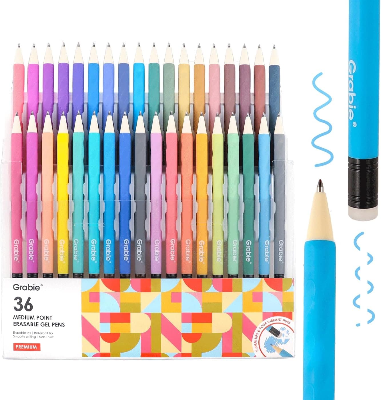 Grabie Erasable Gel Pens (36 Colours, Set of 36)