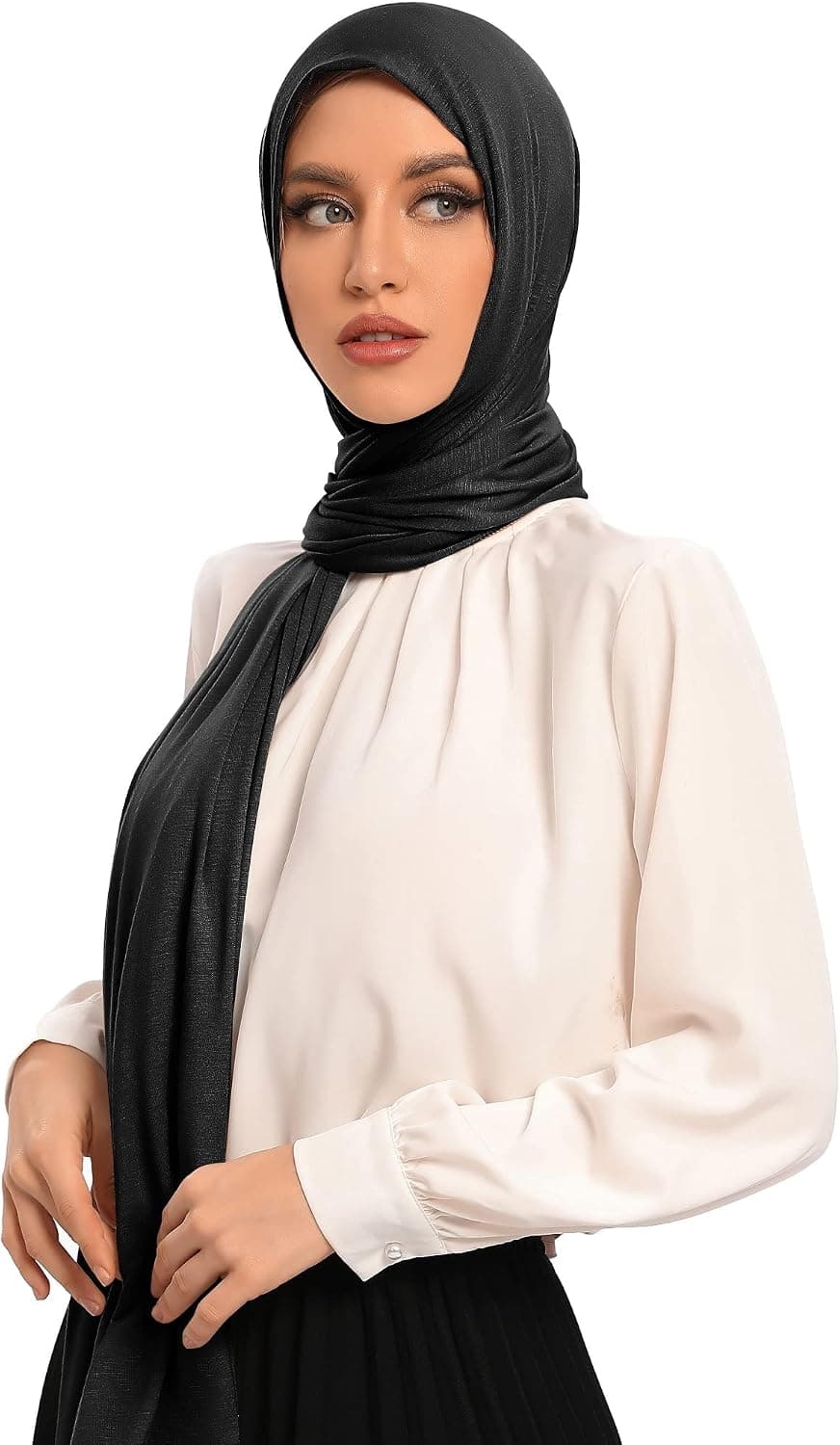 حجاب جيرسيه هايبيه الفاخر 70×28 بوصة (أسود)