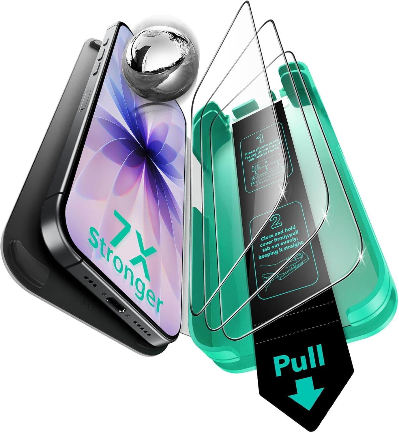 ESR 3-Pack 9H+ Glass Screen Protector for iPhone 17 / 16 Pro, AR Anti-Reflective, Armorite Ultra-Tough, w/ Install Tray