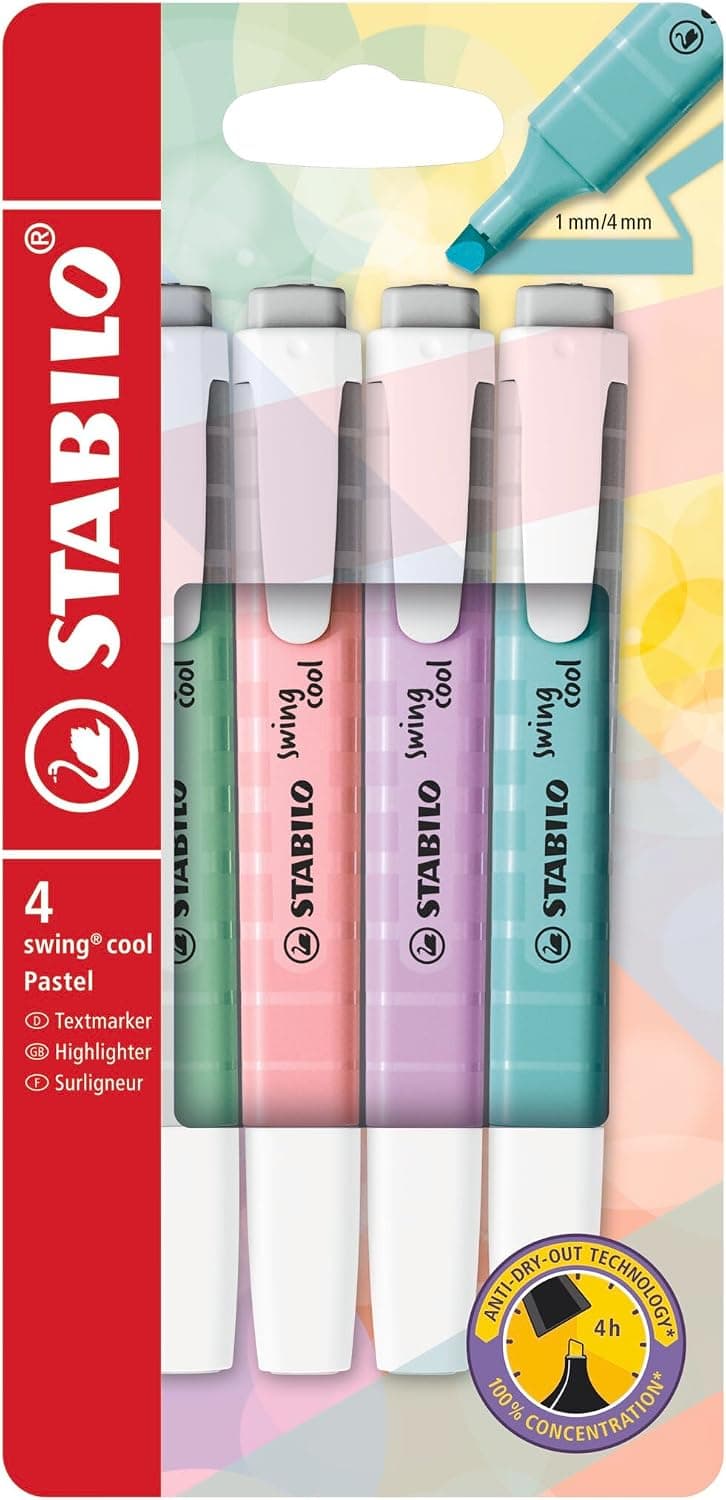 Stabilo Swing Cool Pastel Highlighter Set (4 Pack)