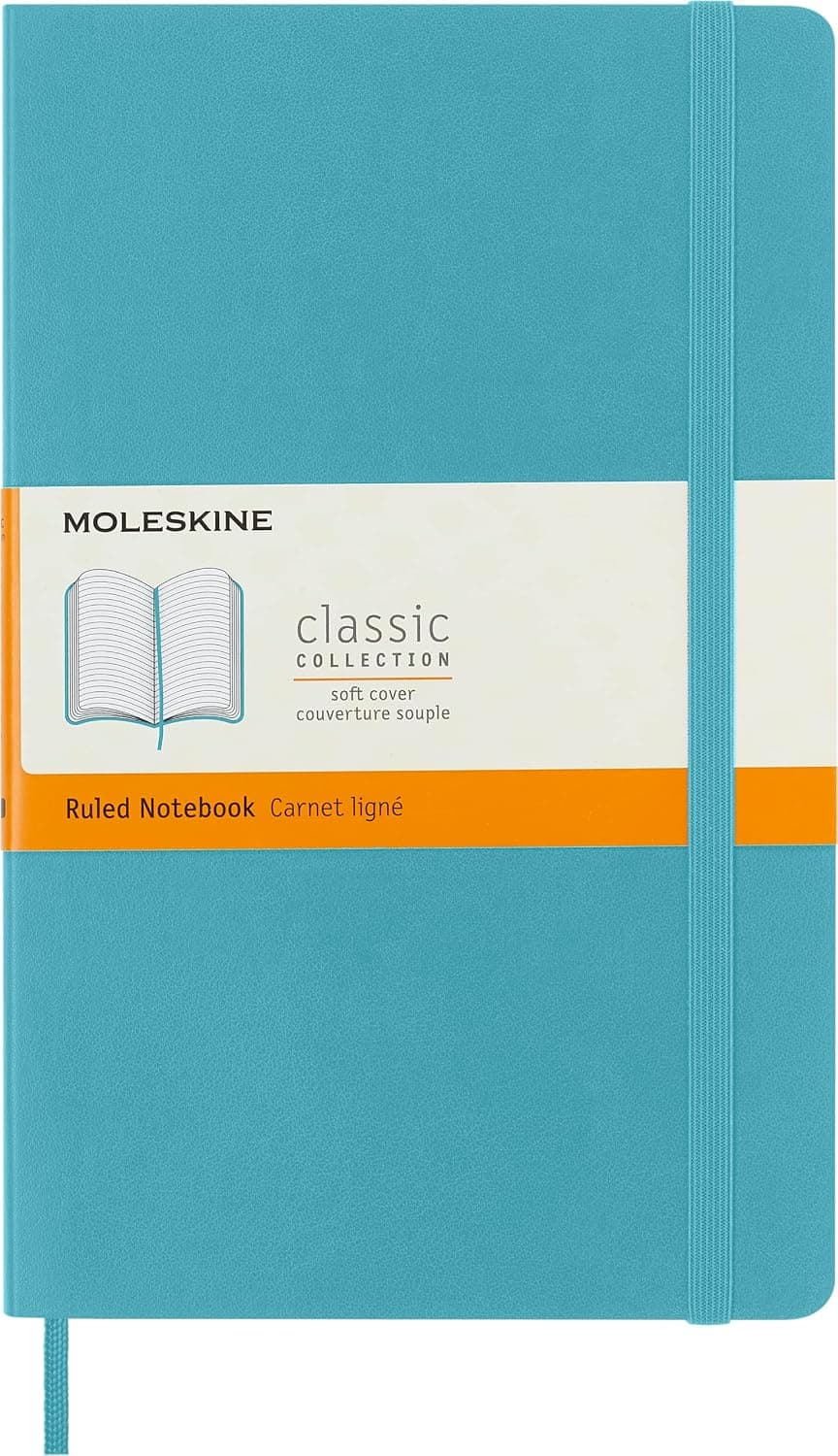 Moleskine Classic Soft Cover Notebook Large Ruled (Reef Blue)