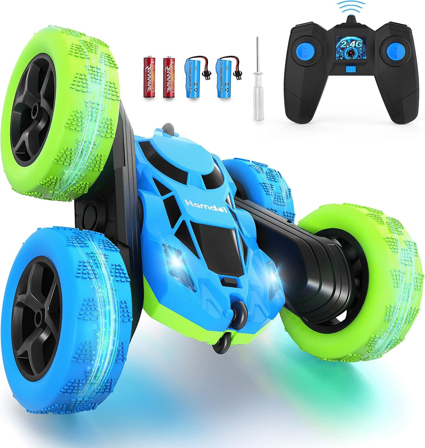 Hamdol Remote Control Car, 360° Rotating Double-Sided 4WD 2.4GHz Rechargeable