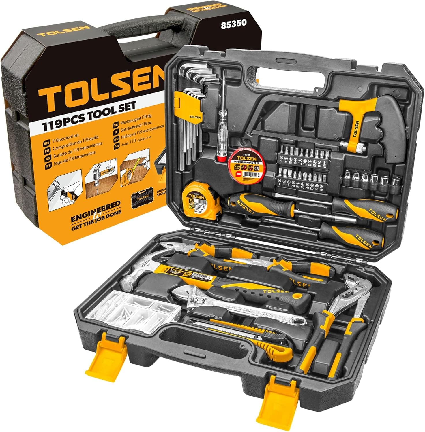 طقم أدوات منزلية تولسن 119 قطعة مع صندوق أدوات