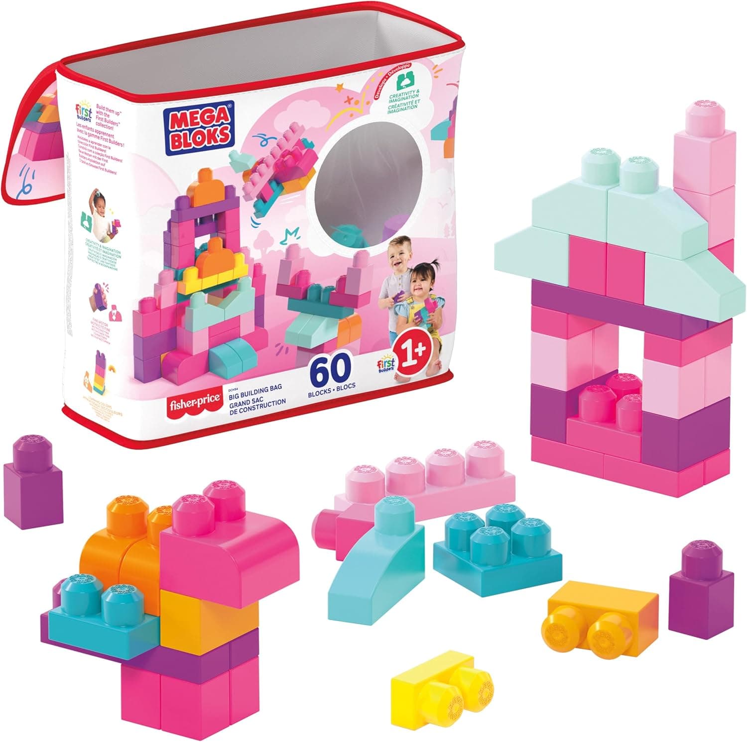 Mega Bloks First Builders Building Bag, 60 Pieces