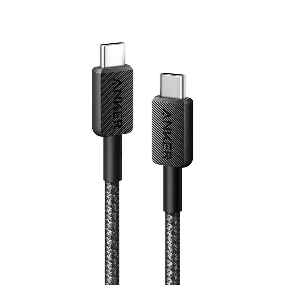 كابل أنكر 322 من USB-C إلى USB-C مضفّر 3 قدم، أسود