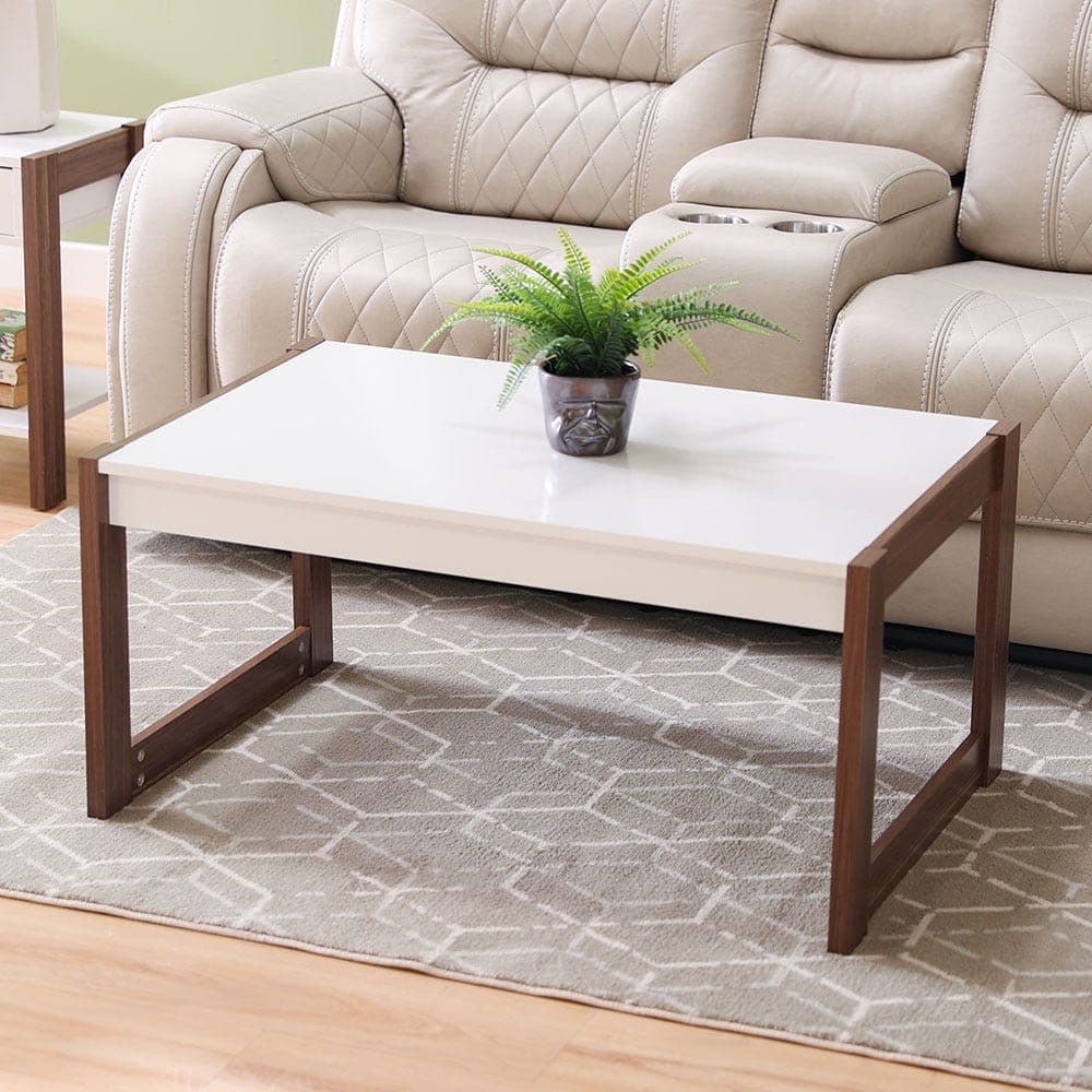 Tarsus Coffee Table (White/Walnut)
