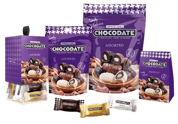Chocodate Assorted (Milk, Dark & White), 250g