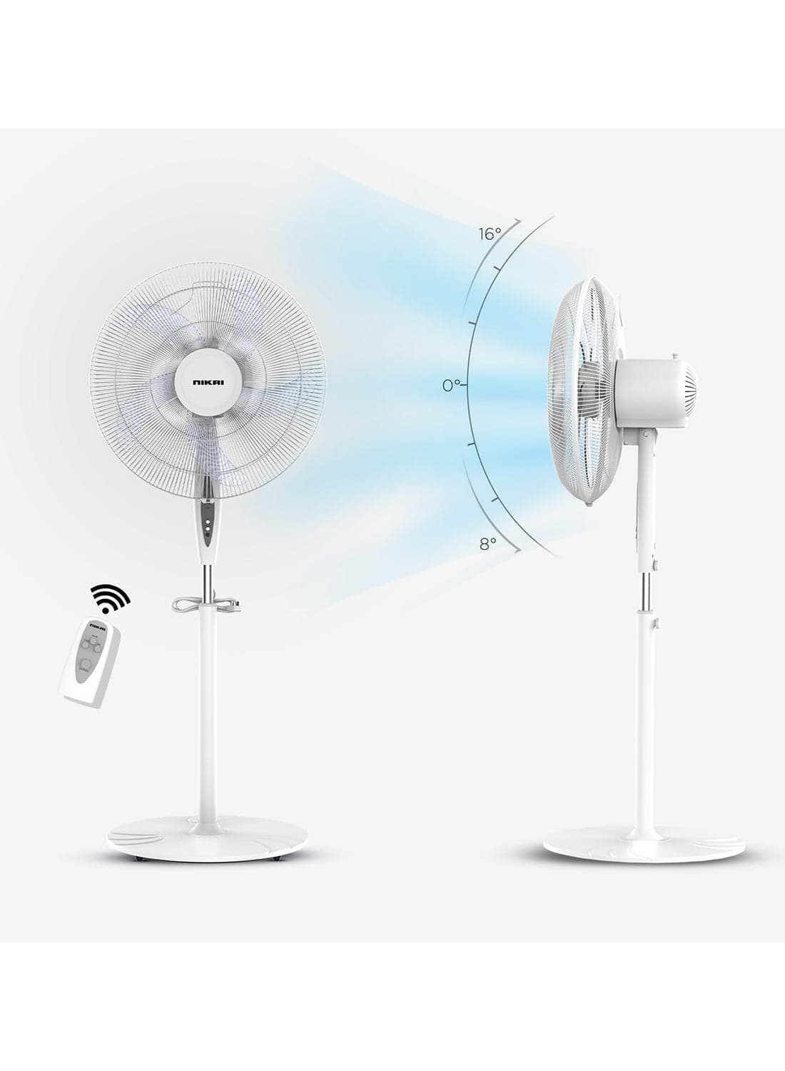 Nikai 16-Inch Pedestal Fan with Remote & Timer NPF1634RT 45W