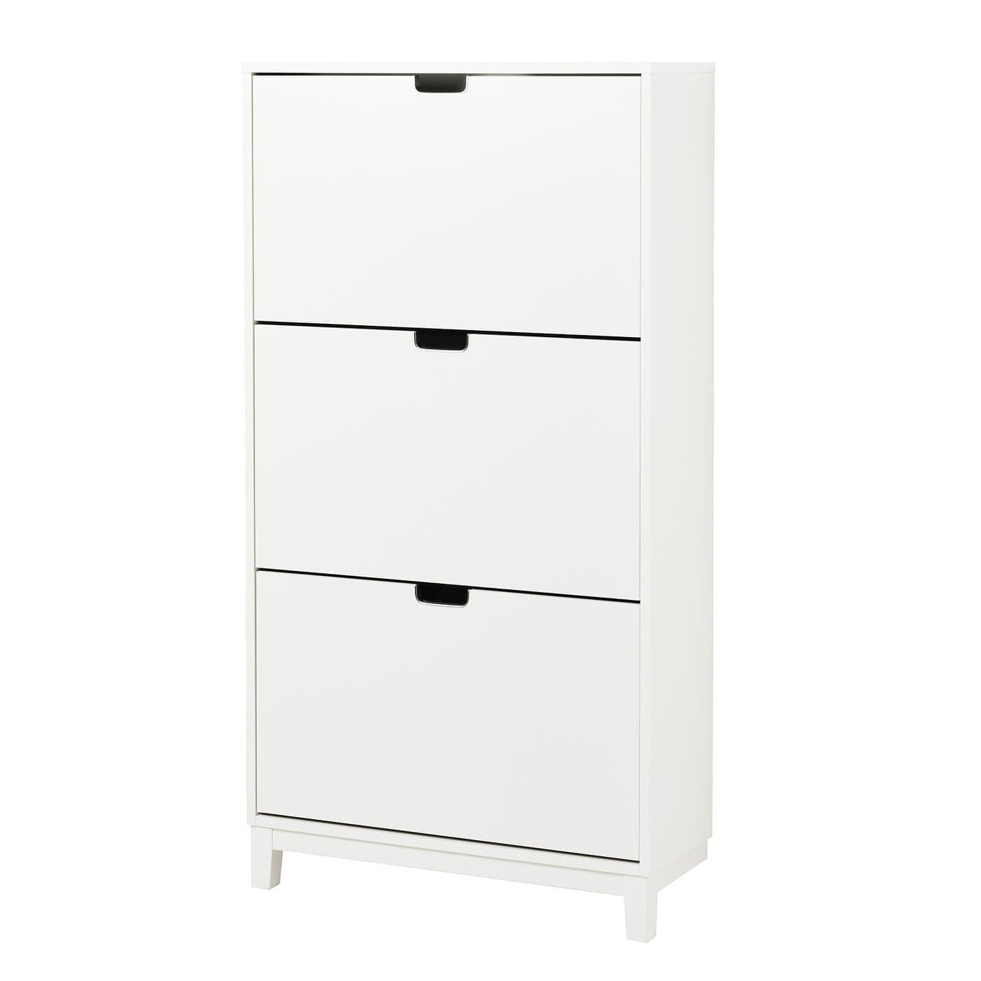 خزانة أحذية IKEA STÄLL بثلاثة أقسام، أبيض، 79×148 سم